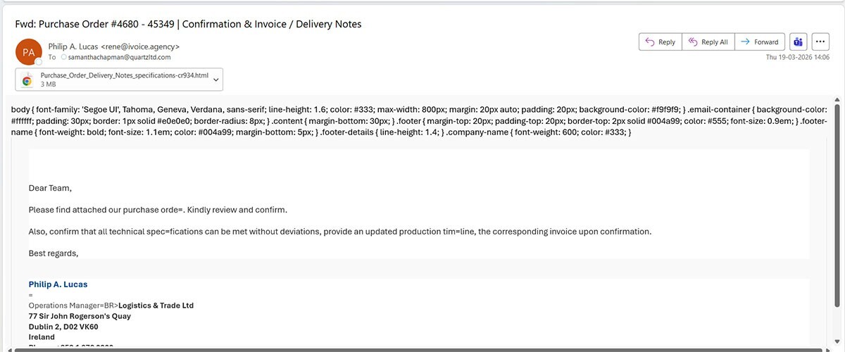 DarkCloud HTML smug attachment-based campaign